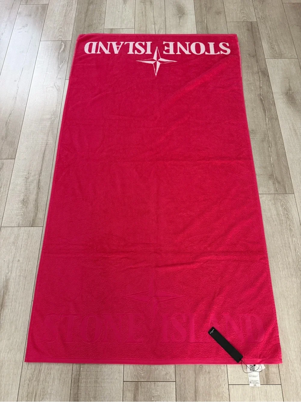 Stone Island Hot Pink Logo oversized Beach Towel new